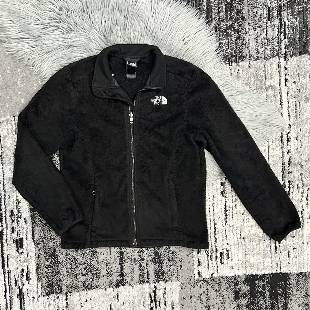 North Face Osito Jacket‎ Womens Medium Black Full Zip Fleece Fuzzy Soft